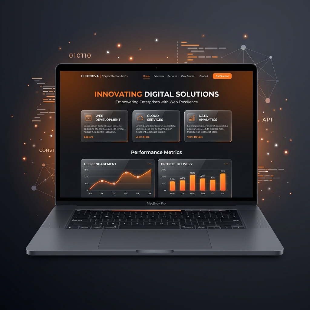 FW Responsive Web Development showcase on modern laptop viewport